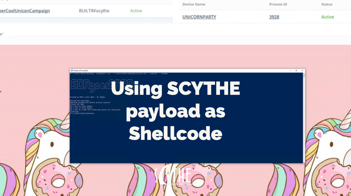 Using SCYTHE payload as Shellcode