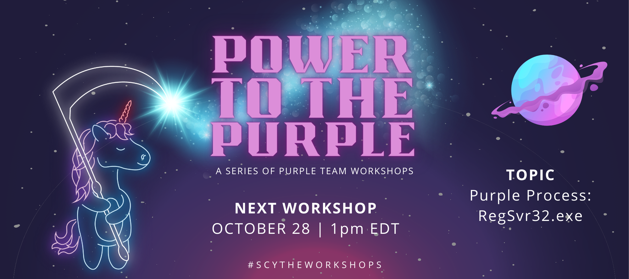 POWER TO THE PURPLE 
WORKSHOP: OCTOBER 28
