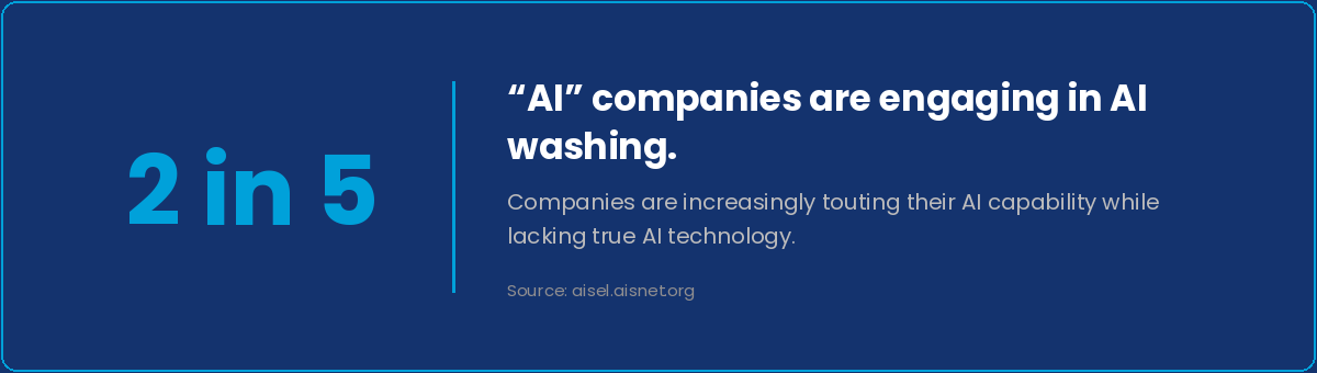 Two in five companies claiming AI capability are engaging in AI washing